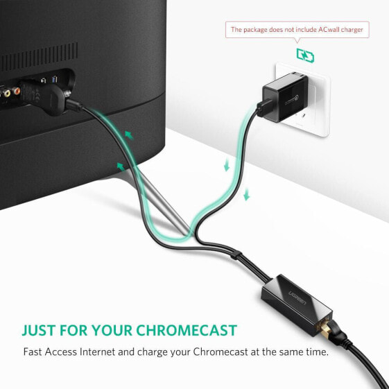 Ugreen Ethernet Adapter für TV Chromecast Micro-USB auf RJ45