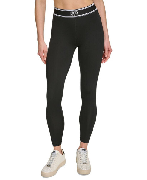 Women's Mid-Rise Full-Length Logo-Tape Leggings