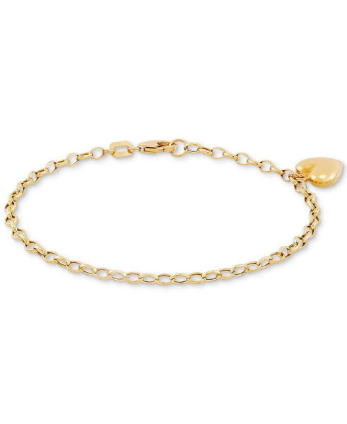 Браслет Macy's Heart Charm Link Chain в золоте 10к.