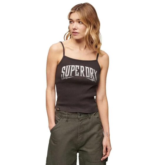 Футболка мужская Superdry Retro Rocker Graphic RIB Sleeveless - угольная серая