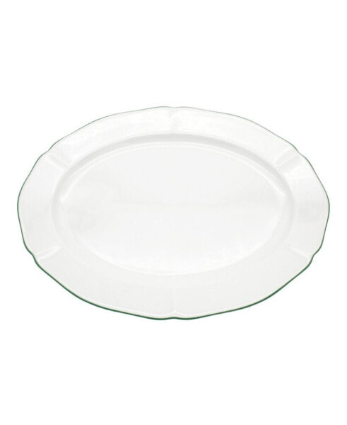 Amelie Forest Green Rim 14" Oval Platter