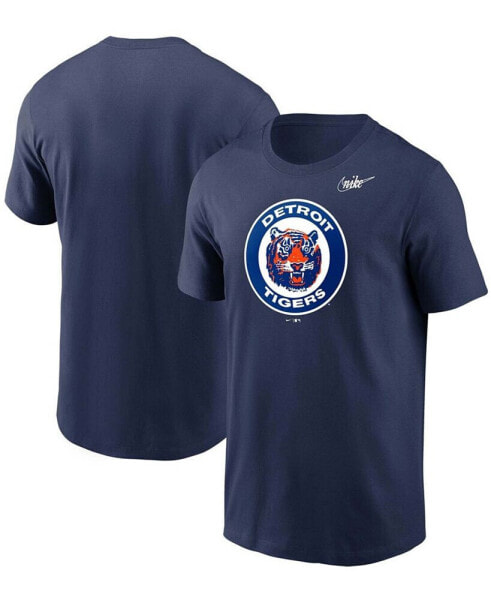 Men's Navy Detroit Tigers Cooperstown Collection Logo T-shirt