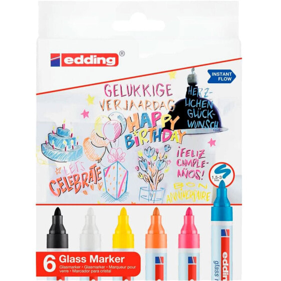 EDDING 6 Markers Packaging Colors Edding