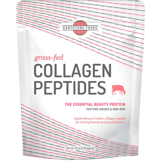 БАД для мышц и суставов Earthtone Foods Коллаген Пептиды из травяного откорма, без вкуса, 454 г
