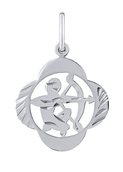 Silver pendant zodiac sign Sagittarius - four-leaf clover SILVEGOB10281S12