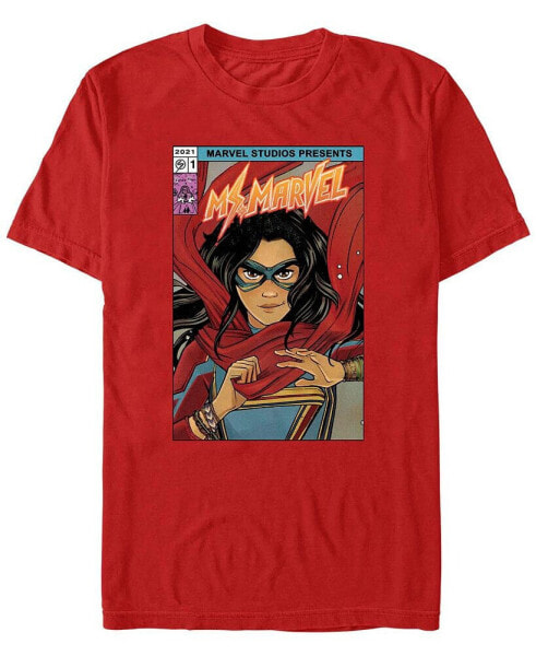 Men's Marvel Film Ms Marvel Comic Cover Short Sleeve T-shirt