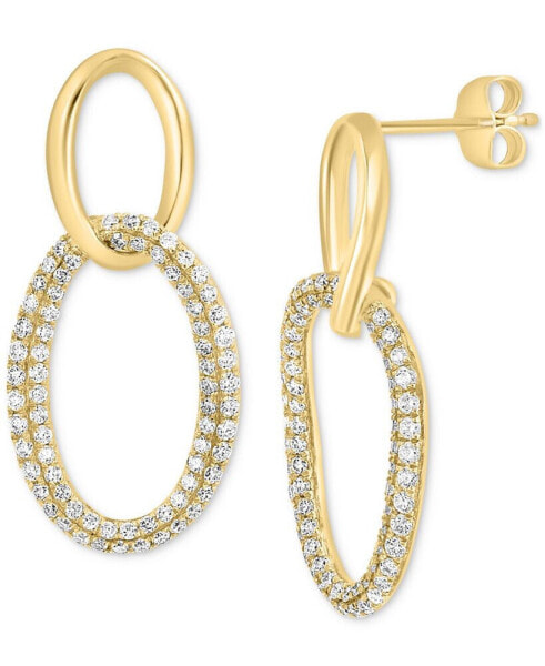 EFFY® Diamond Wavy Circle Drop Earrings (3/4 ct. t.w.) in 14k Gold