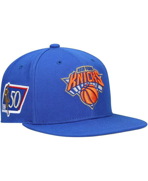 Men's Blue New York Knicks 50Th Anniversary Snapback Hat