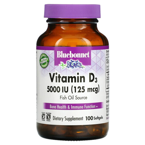 Vitamin D3, 125 mcg (5,000 IU), 100 Softgels