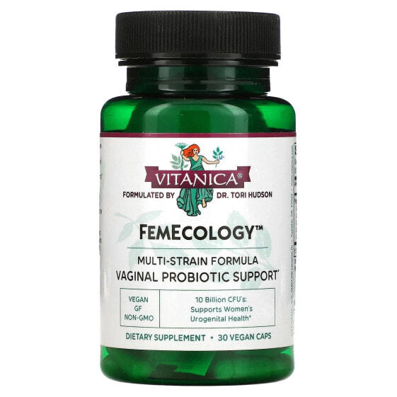 Пробиотики для влагальной поддержки FemEcology, Vitanica, 10 миллиардов КОЕ, 30 веганских капсул