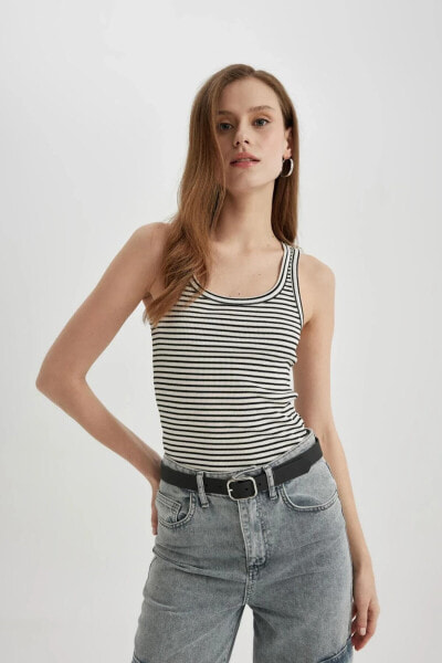 Майка Defacto Striped Round Neck Ribbed