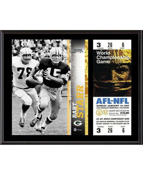 Bart Starr Green Bay Packers 12'' x 15'' Super Bowl I Plaque with Replica Ticket