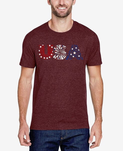 USA Fireworks - Men's Premium Blend Word Art T-Shirt