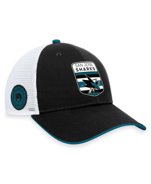 Men's Black San Jose Sharks 2023 NHL Draft On Stage Trucker Adjustable Hat