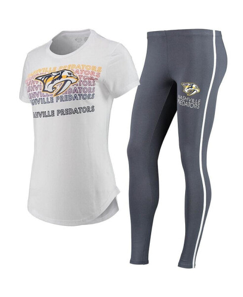 Пижама женская Concepts Sport Nashville Predators белая, угольная.