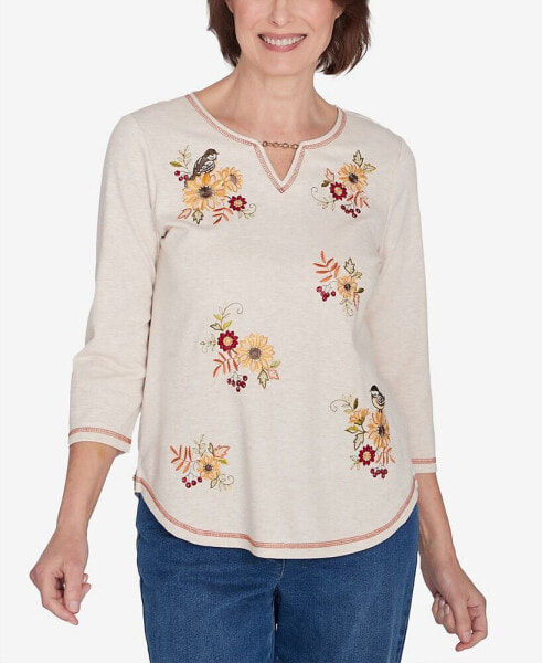 Classic Sunflowers and Birds Top