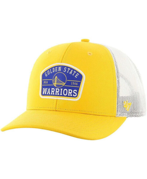 Бейсболка регулируемая мужская '47 Brand Golden State Warriors Золотая Ремешок-Trucker