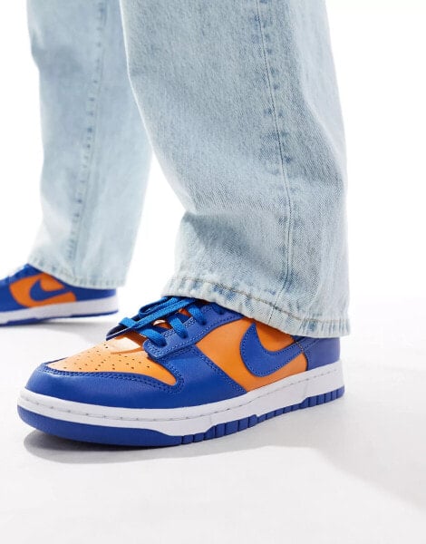 Nike Dunk Low Retro trainers in blue and orange