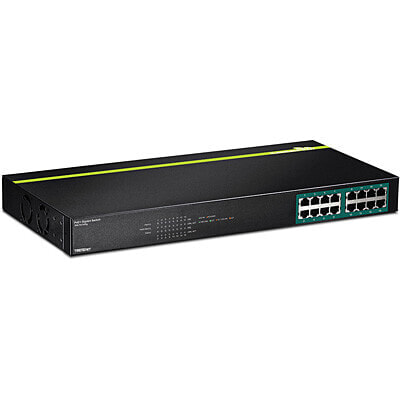 TRENDnet TPE-TG160G - Unmanaged - L2 - Gigabit Ethernet (10/100/1000) - Power over Ethernet (PoE) - Rack mounting - 1U