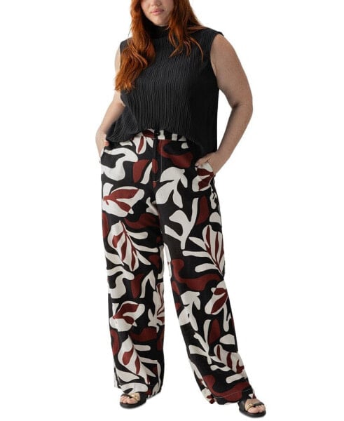 Women's The Soft Linen-Blend Printed High Rise Pants