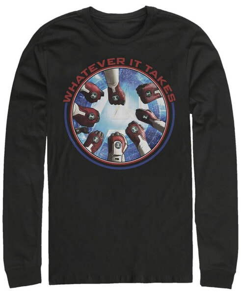 Marvel Men's Avengers Endgame Whatever It Takes Fist Bump, Long Sleeve T-shirt