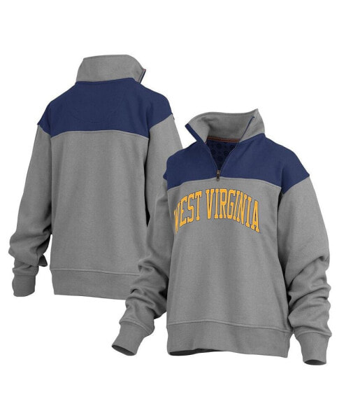 Women's Gray West Virginia Mountaineers Avon Fleece Quarter-Zip Jacket