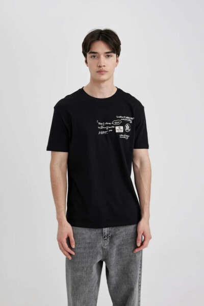 Erkek T-shirt Siyah B8481ax/bk81