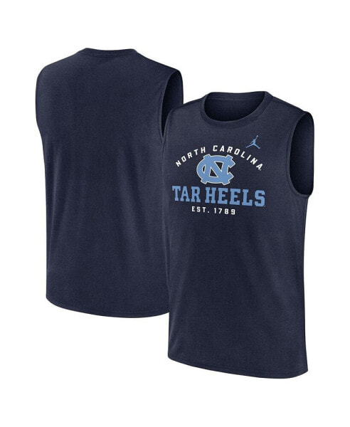 Men's Navy North Carolina Tar Heels Primetime Legend Lock Up Performance Muscle Tank Top