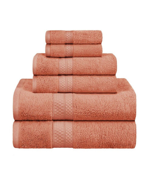 Rayon from Bamboo Blend Ultra Soft Quick Drying Solid 6 Piece Assorted Towel Set