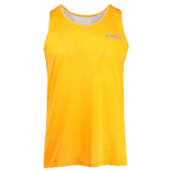 Diadora Super Light Crew Neck Tank Top Mens Yellow Casual Athletic 176802-35056