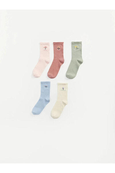 LCW DREAM Çiçekli Kadın Soket Çorap 5'li Paket