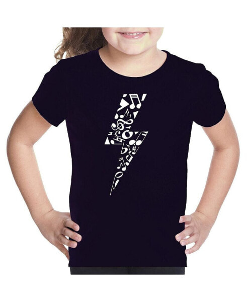 Big Girl's Word Art T-shirt - Lightning Bolt