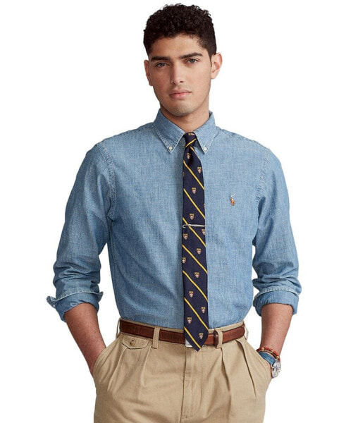 Рубашка Polo Ralph Lauren мужская Классическая синяя из индиго Chambray