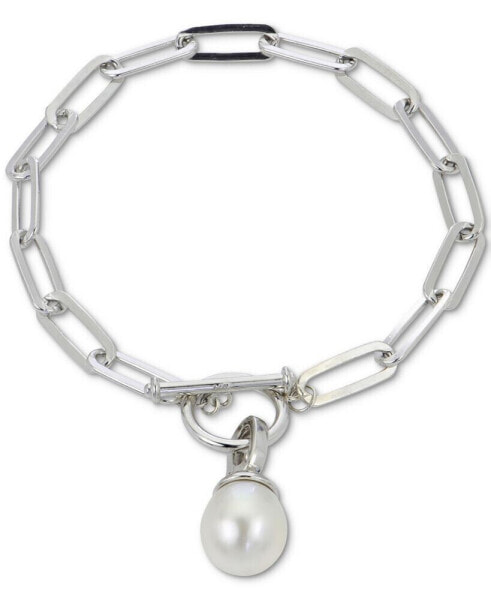 Браслет Macy's Cultured Freshwater Pearl Paperclip Link.