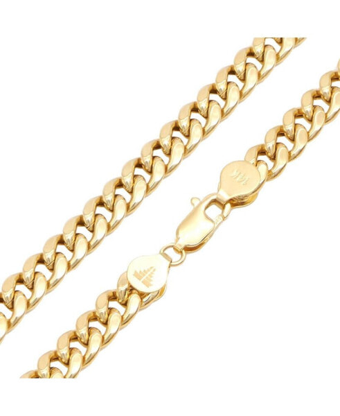14K Solid Gold 6mm Cuban Chain Bracelet, Hollow-designed, 8.0 inches, approx. 7.8grams