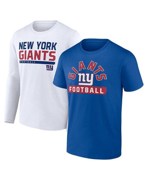 Men's Royal, White New York Giants Two-Pack 2023 Schedule T-shirt Combo Set