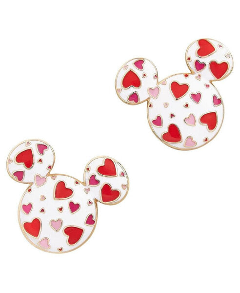 Women's White Mickey Mouse Mixed Hearts Earrings