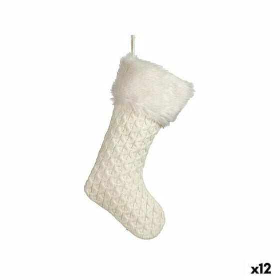 Новогоднее украшение Рождественский Носок Белый 28 x 4 x 46 cm (12 штук)
