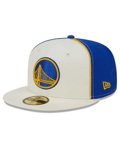 Men's Cream Golden State Warriors Piped Pop Panel 59FIFTY Fitted Hat