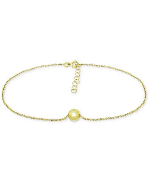 Polished Bead Ankle Bracelet in 18k Gold-Plated Sterling Silver & Sterling Silver, Created for Macy's