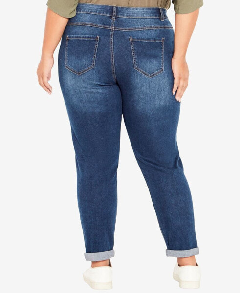 Plus Size Stretch Girlfriend Petite Length Jean