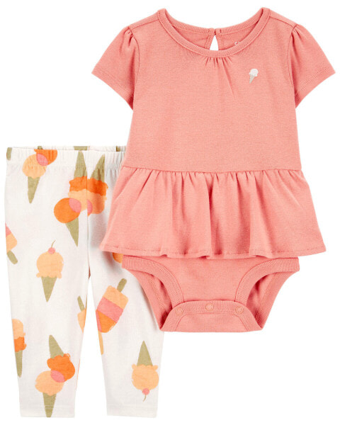 Baby 2-Piece Ice Cream Bodysuit Pant Set 3M