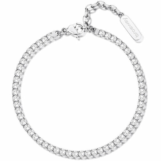 Dazzling steel bracelet with clear zircons Desideri BEI080