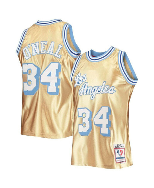 Men's Shaquille O'Neal Gold Los Angeles Lakers 75th Anniversary 1996-97 Hardwood Classics Swingman Jersey