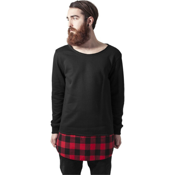 URBAN CLASSICS Long Flannel Bottom T-shirt