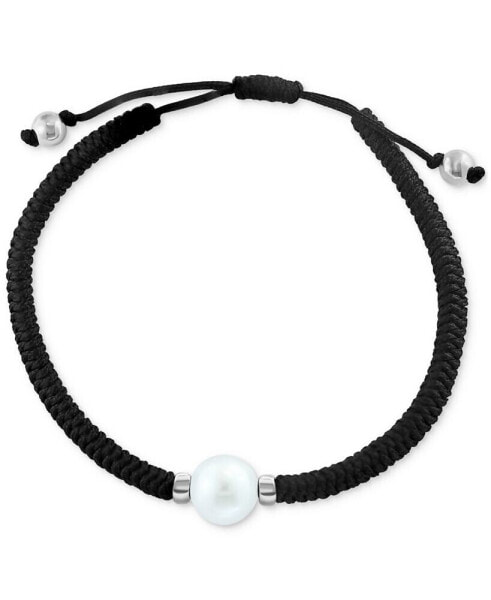 EFFY® Men's Freshwater Pearl (11mm) Black String Bolo Bracelet in Sterling Silver