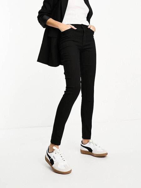 JDY Tall high waisted skinny jeans in black