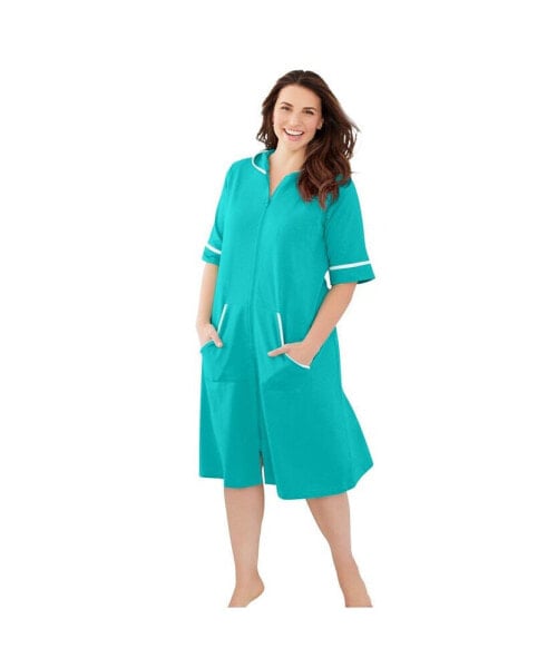 Plus Size Short French Terry Robe