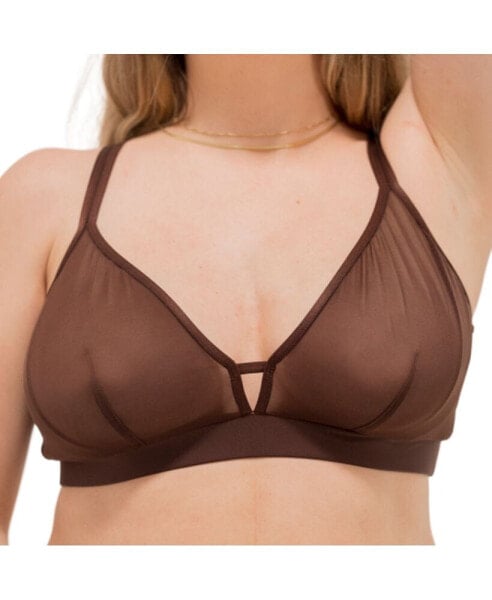 Plus Size Nude Shade Wireless Comfort Mesh Racerback Bra