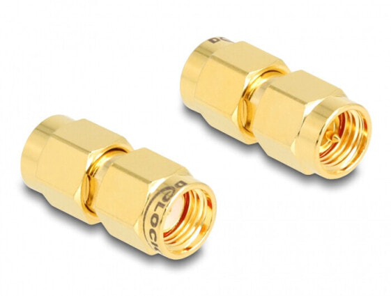Delock Adapter RP-SMA plug to SMA plug C6801, SMA, SMA, SMA, Male, Male, Gold